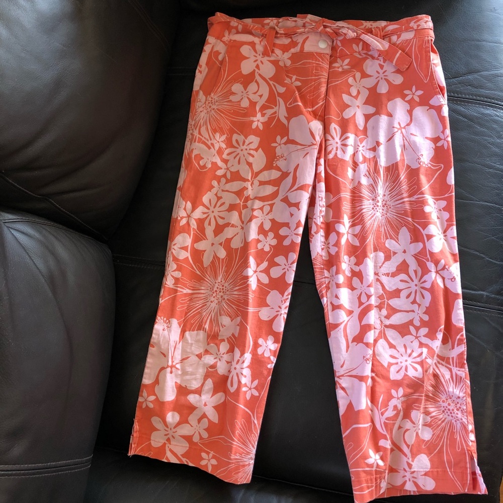 Syko cotton cropped Hawaiian inspired pants
